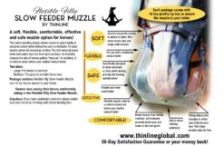 KM Elite ThinLine Flexible Filly Grazing Muzzle - Clear -Throstlenest Saddlery Shop 01 muzzle hang tag back