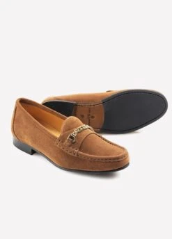 Fairfax & Favor Ladies Suede Apsley Loafers - Tan -Throstlenest Saddlery Shop apsleytan3