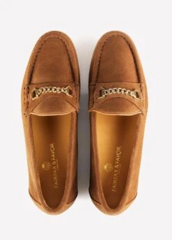 Fairfax & Favor Ladies Suede Apsley Loafers - Tan -Throstlenest Saddlery Shop apsleytan5