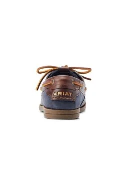 Ariat Womens Antigua Boat Shoe - Navy/Chocolate -Throstlenest Saddlery Shop ariat antigua navy choc 3rdy