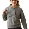 Ariat Just Hoodie - Heather Grey -Throstlenest Saddlery Shop ariat hood grey 1rdy