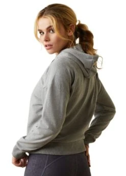 Ariat Just Hoodie - Heather Grey 5 Ariat Just Hoodie - Heather Grey -Throstlenest Saddlery Shop ariat hood grey 2rdy