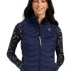 Ariat Ideal Down Vest - Navy Eclipse -Throstlenest Saddlery Shop ariat ideal vest eclipse 1rdy