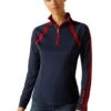 Ariat Sunstopper 3.0 1/4 Zip Baselayer - Navy/Red 1 Ariat Sunstopper 3.0 1/4 Zip Baselayer - Navy/Red -Throstlenest Saddlery Shop ariat sunstopper baselayer navy red 1rdy