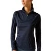 Ariat Sunstopper 3.0 1/4 Zip Baselayer - Navy Dot -Throstlenest Saddlery Shop ariat sunstopper baselayer navydot 1rdy