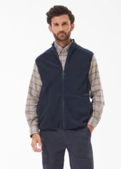 Barbour Mens Country Fleece Gilet - Navy -Throstlenest Saddlery Shop barbour country fleece navy 4rdy