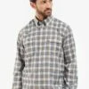 Barbour Eastwood Thermo Weave Shirt - Stone -Throstlenest Saddlery Shop barbour east stone 2rdy