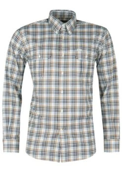 Barbour Eastwood Thermo Weave Shirt - Stone -Throstlenest Saddlery Shop barbour east stone 4rdy