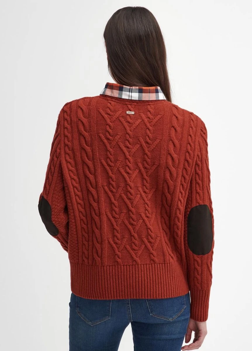 Barbour Solway Cable-Knit Jumper - Spiced Pumpkin 4 Barbour Solway Cable-Knit Jumper - Spiced Pumpkin - Image 2