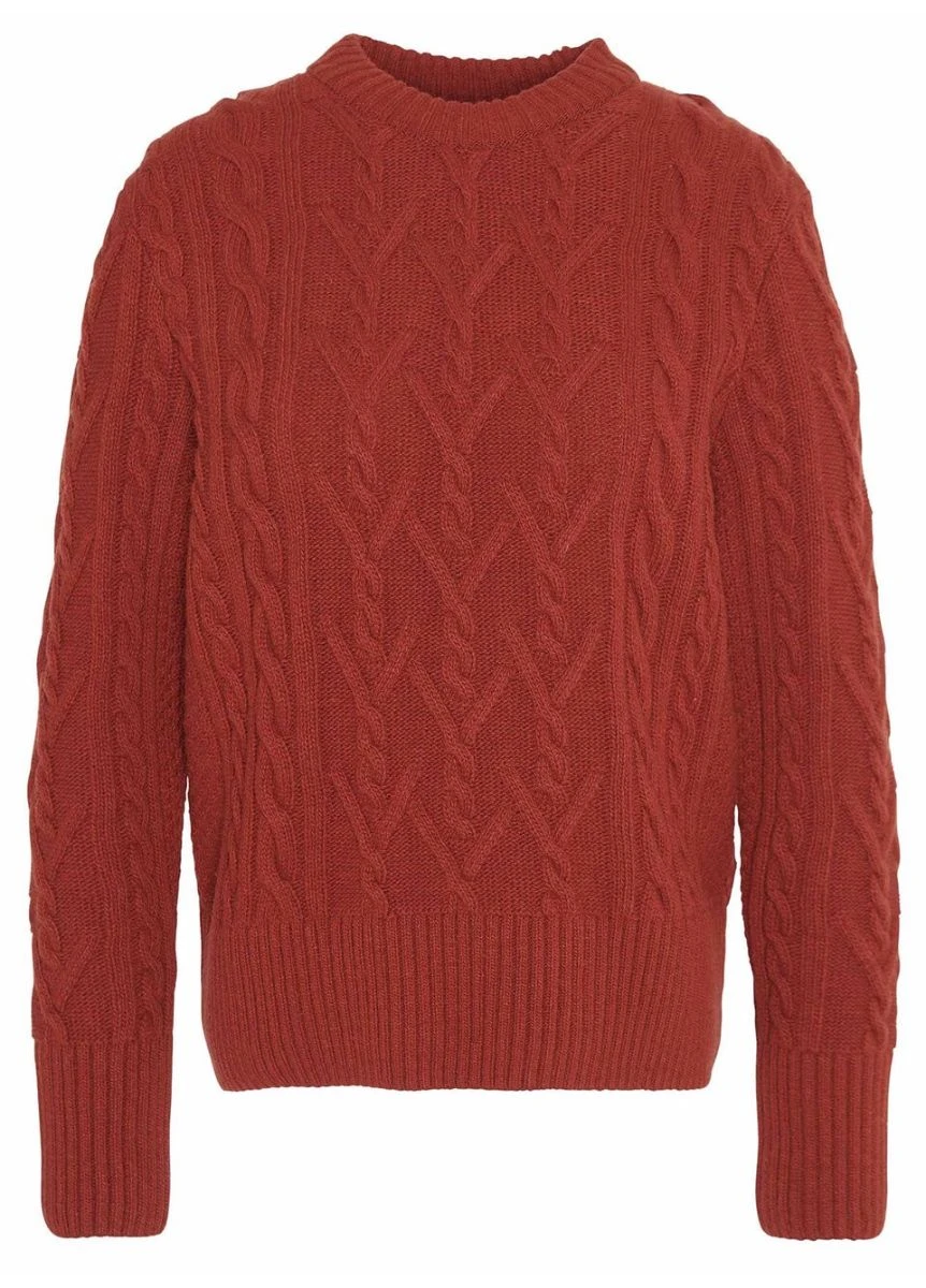 Barbour Solway Cable-Knit Jumper - Spiced Pumpkin 5 Barbour Solway Cable-Knit Jumper - Spiced Pumpkin - Image 3