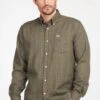 Barbour Henderson Thermo Weave Shirt - Olive 1 Barbour Henderson Thermo Weave Shirt - Olive -Throstlenest Saddlery Shop barbourhendersonolive1rdy