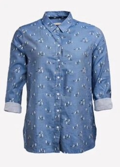 Barbour Ladies Scallop Shirt - Chambray -Throstlenest Saddlery Shop chambray2