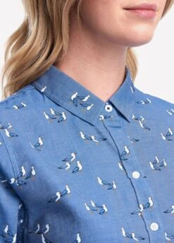Barbour Ladies Scallop Shirt - Chambray -Throstlenest Saddlery Shop chambray5