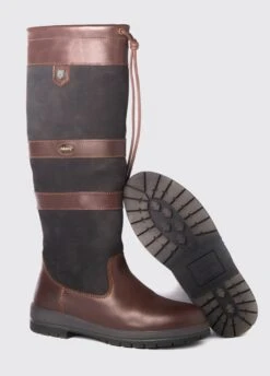 Dubarry Womens Galway Boots Slim Fit - Black/Brown -Throstlenest Saddlery Shop dubarry galway slimfit black brown 3rdy