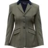 Equetech Bellingham Deluxe Stretch Tweed Riding Jacket - Green -Throstlenest Saddlery Shop equetech bellingham green 1rdy