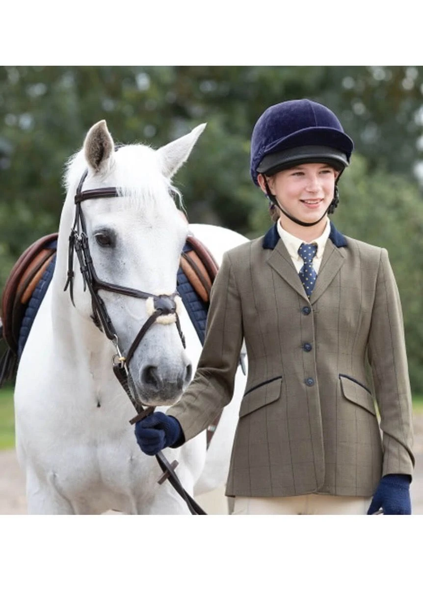 Equetech Junior Bellingham Deluxe Stretch Tweed Riding Jacket - Green 4 Equetech Junior Bellingham Deluxe Stretch Tweed Riding Jacket - Green - Image 2