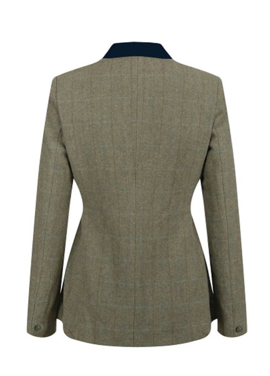 Equetech Ladies Thornborough Tweed Riding Jacket - Green 4 Equetech Ladies Thornborough Tweed Riding Jacket - Green - Image 2