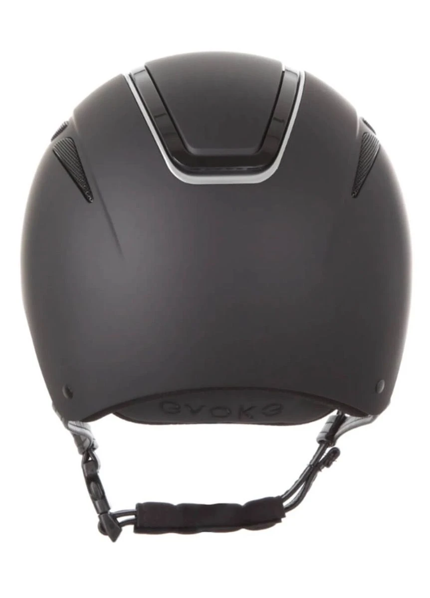 Evoke Callisto Classic Peak Riding Hat - Black/Silver 5 Evoke Callisto Classic Peak Riding Hat - Black/Silver - Image 3