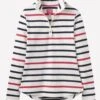 Joules Ladies Fairdale Sweatshirt - Navy Raspberry Stripe -Throstlenest Saddlery Shop fairdale4 1