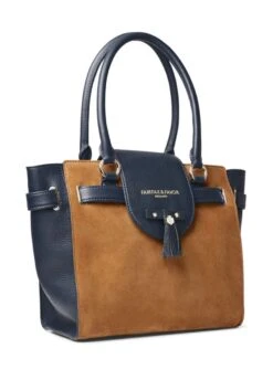 Fairfax & Favor Windsor Tote Bag - Tan/Navy -Throstlenest Saddlery Shop fairfax favor windsor tote tan navy 3rdy