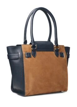 Fairfax & Favor Windsor Tote Bag - Tan/Navy -Throstlenest Saddlery Shop fairfax favor windsor tote tan navy 4rdy