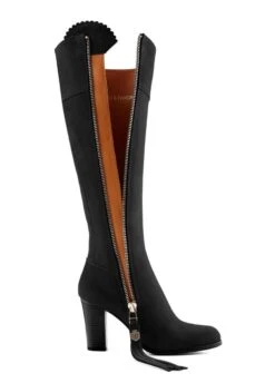 Fairfax & Favor High Heeled Regina Narrow Fit Suede Boot - Black -Throstlenest Saddlery Shop ff high heel narrow black 3rdy