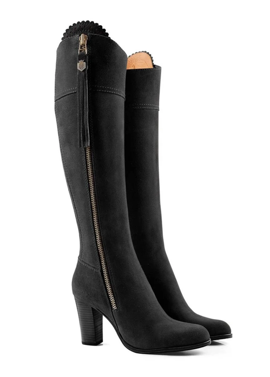 Fairfax & Favor High Heeled Regina Suede Boot - Black 4 Fairfax & Favor High Heeled Regina Suede Boot - Black - Image 2