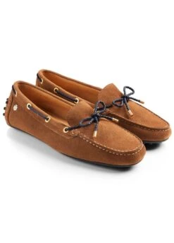 Fairfax & Favor Suede Henley Driving Shoe - Tan/Navy -Throstlenest Saddlery Shop ffhenleytanrdy
