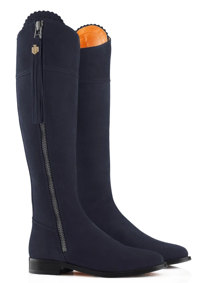 Fairfax & Favor Suede Flat Regina - Navy 4 Fairfax & Favor Suede Flat Regina - Navy - Image 2