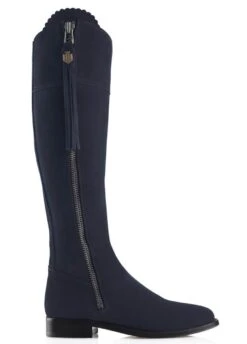 Fairfax & Favor Suede Flat Regina - Navy