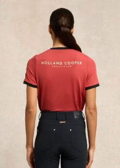 Holland Cooper Chiltern Ringer Tee - Washed Red -Throstlenest Saddlery Shop hc chiltern tee red 2rdy