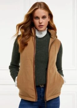 Holland Cooper Country Fleece Gilet - Coffee