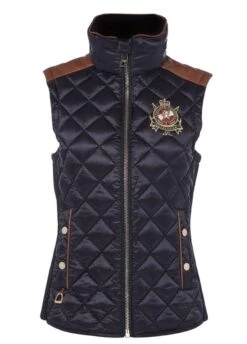 Holland Cooper Diamond Quilt Classic Gilet - Ink Navy -Throstlenest Saddlery Shop hc equi gilet navy 3rdy