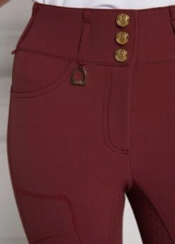 Holland Cooper Ascot Breeches - Burgundy -Throstlenest Saddlery Shop hcascotburgundy2rdy