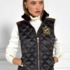 Holland Cooper Diamond Quilt Classic Gilet - Khaki -Throstlenest Saddlery Shop hcgiletkhaki1rdy