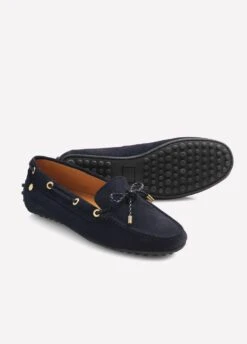 Fairfax & Favor Ladies Suede Henley Driving Shoe - Navy -Throstlenest Saddlery Shop hennav4