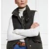 Holland Cooper Aviator Padded Gilet - Dark Olive -Throstlenest Saddlery Shop holland cooper aviator gilet dkolive 2rdy