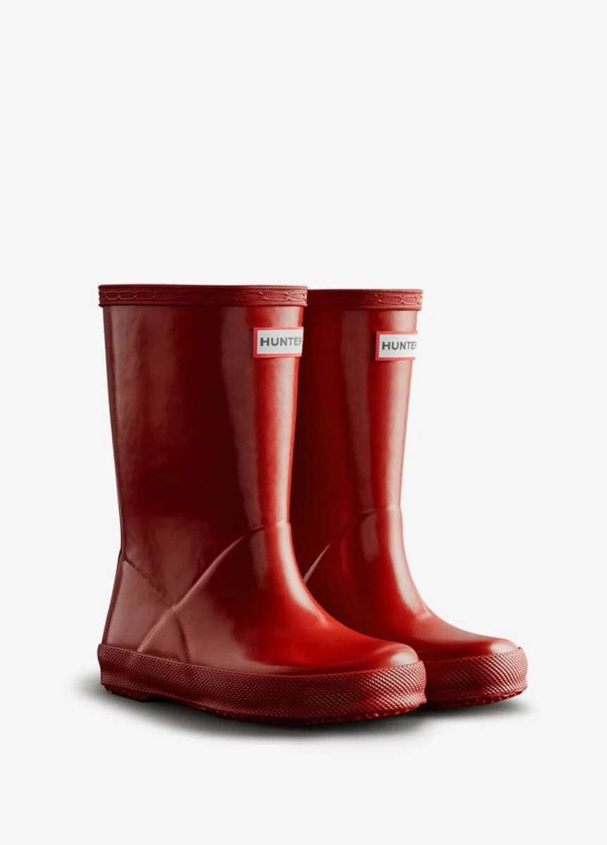 Hunter Kids First Gloss Wellingtons - Military Red 3 Hunter Kids First Gloss Wellingtons - Military Red
