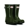Childs Hunter Gloss Wellingtons - Dark Olive -Throstlenest Saddlery Shop hunterkidsdarkolive1rdy