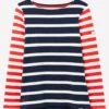 Joules Womens Harbour Jersey Top - Navy Cream Stripe -Throstlenest Saddlery Shop joules harbour navycreamstripe
