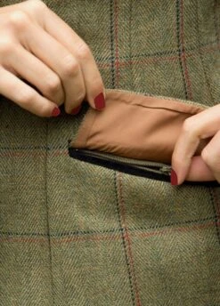 Equetech Ladies Launton Deluxe Tweed Riding Jacket - Green 10 Equetech Ladies Launton Deluxe Tweed Riding Jacket - Green -Throstlenest Saddlery Shop laj3