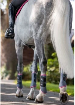 LeMieux Carbon Mesh Wrap Boots - Grey/Watermelon 9 LeMieux Carbon Mesh Wrap Boots - Grey/Watermelon -Throstlenest Saddlery Shop lemiex carbon mesh boot watermelon 4rdy