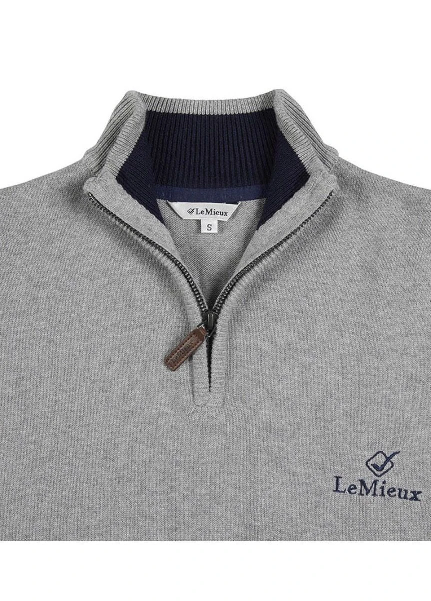LeMieux Monsieur Mens Crew Jumper - Grey 7 LeMieux Monsieur Mens Crew Jumper - Grey - Image 5