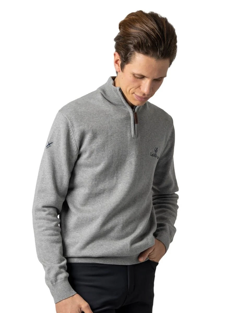 LeMieux Monsieur Mens Crew Jumper - Grey 8 LeMieux Monsieur Mens Crew Jumper - Grey - Image 6
