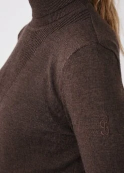 PS Of Sweden Tara Fine Knit Sweater - Coffee -Throstlenest Saddlery Shop pstaraknitcoffee4rdy