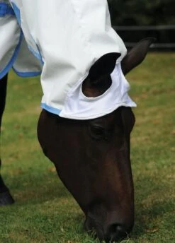 Weatherbeeta Sweet Itch Shield Combo Neck - White/Blue -Throstlenest Saddlery Shop wbshieldcombowhiteblue3rdy