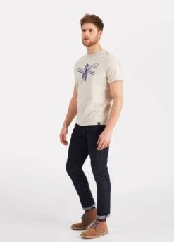 Joules Graphic Print Mens Tee - Cream -Throstlenest Saddlery Shop z graphctee antcrem b rt